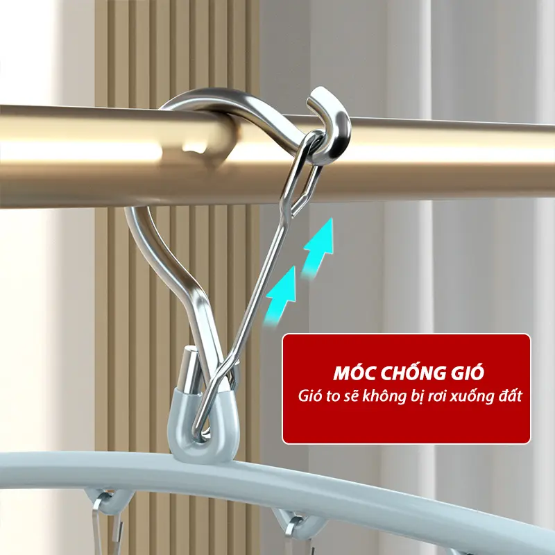 Móc Phơi Quần Áo Có 10 Móc Kẹp MQ-02 Móc Treo Quần Áo Có Kẹp Phơi Quần Áo, Tât Vớ, Đồ Lót, Phơi Đồ Cho Bé Phủ Nhựa PVC Mềm Chống Sỉ Chắc Chắn Bền Bỉ 5
