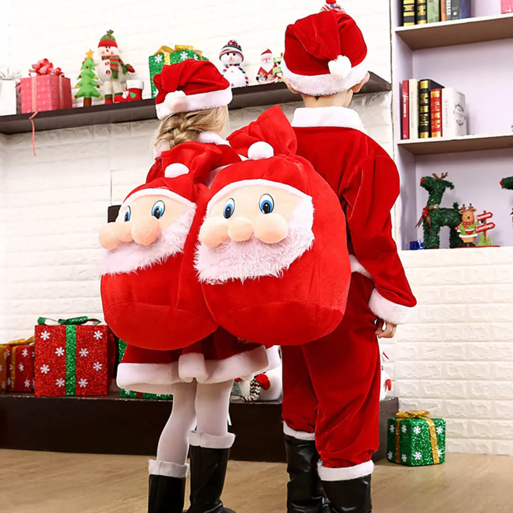Christmas Gift Bag Santa Drawstring Coin Jewelry Ring Earring  Storage Pouch for Women Jewelry Necklace Organization