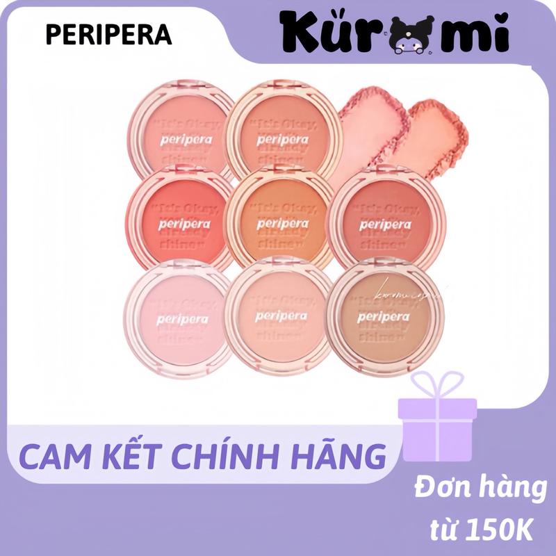 PERIPERA Phấn Má Hồng Peripera Chính Hãng Pure Blushed Sunshine Cheek Pastel Lavender Prize Pink cute kuromi cosmetic Cherry Nữ Women