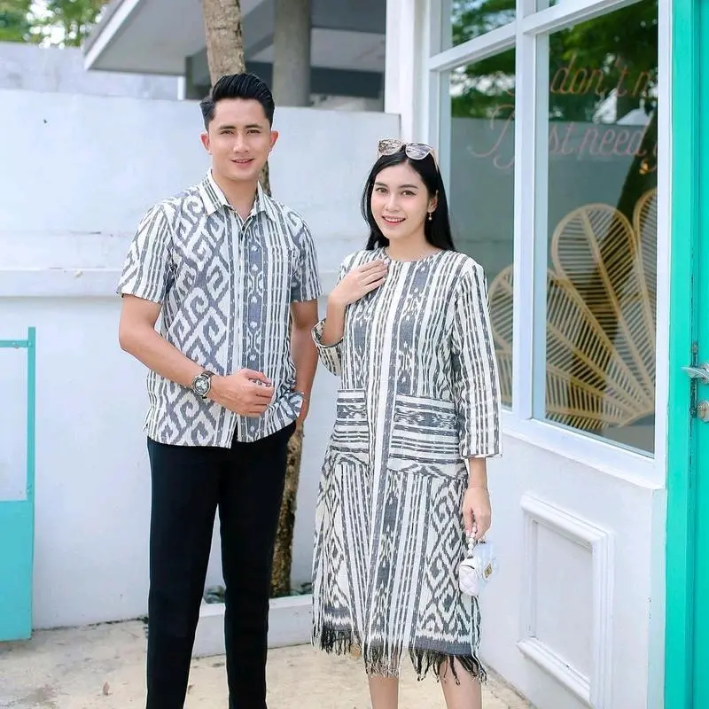 couple tenun terbaru - baju tenun couple terbaru - couple tenun kekinian - set etnik - kemeja tenun & dress tenun terbaru - seragam tenun 1