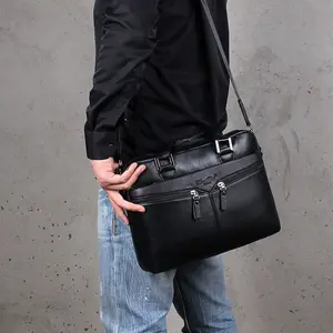 Tas Kerja Bisnis Pria Kulit Import Cheer Soul 2623 Tas Selempang Hitam