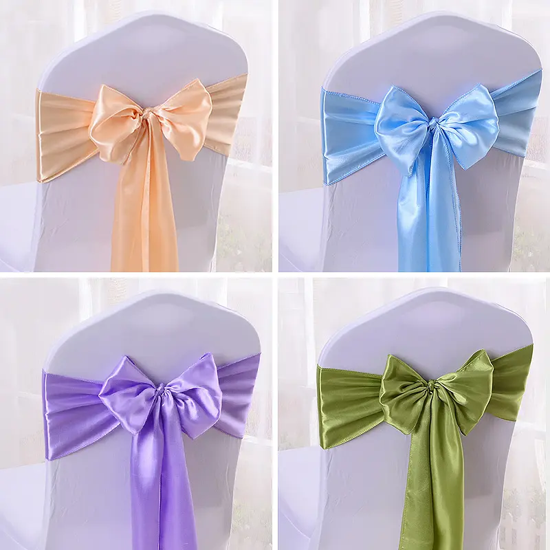Thắt Lưng Satin Đầy Màu Sắc, Chất Lượng Cao, Nơ Ghế, Cho Vỏ Ghế, Thích Hợp Cho Tiệc Sinh Nhật, Trình Diễn Khách Sạn, Đồ Trang Trí