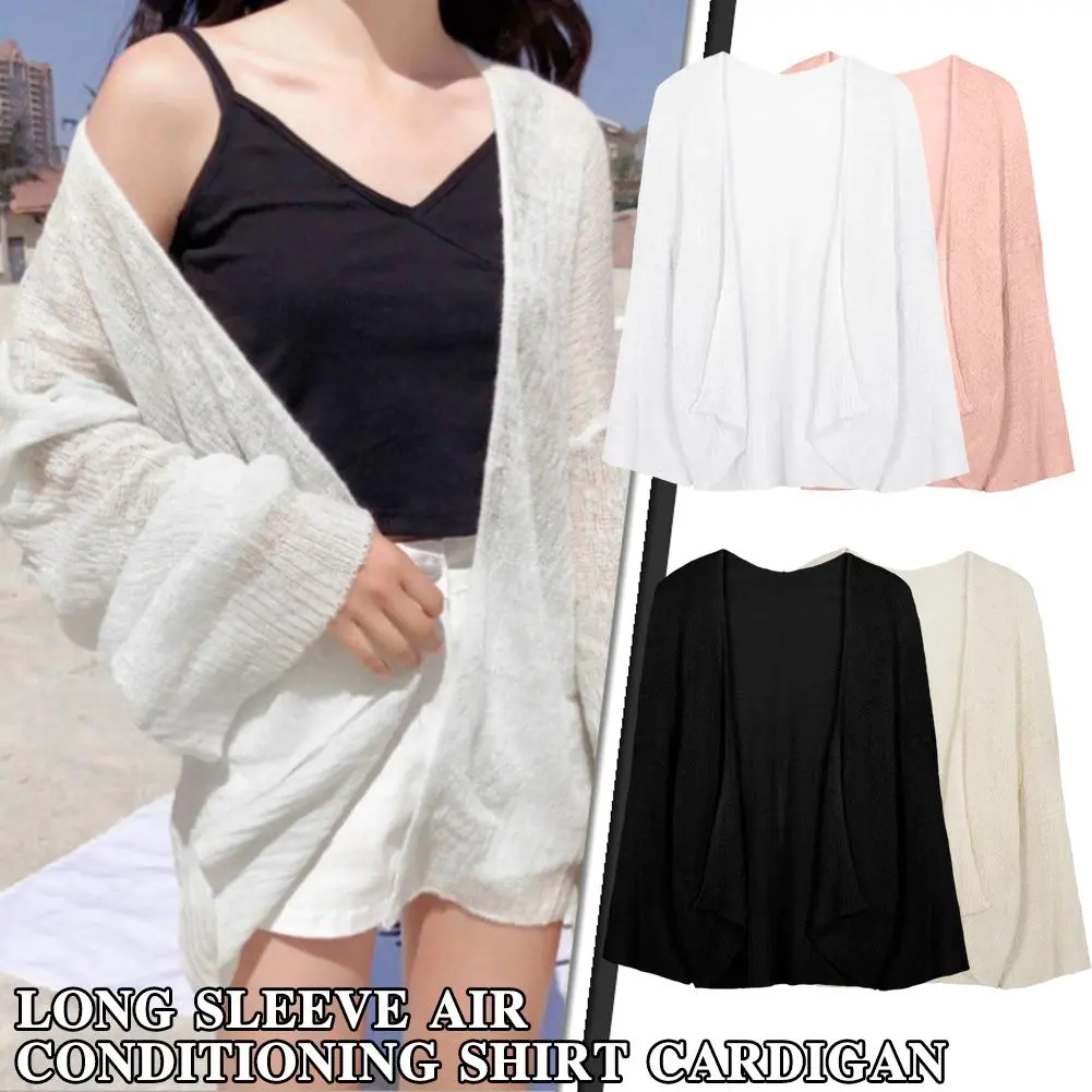 Cardigan Seaside Beach Thin Section Sun Protection Top Long-sleeved Air-conditioning Shirt Light And Breathable Loose All-match Cardigan