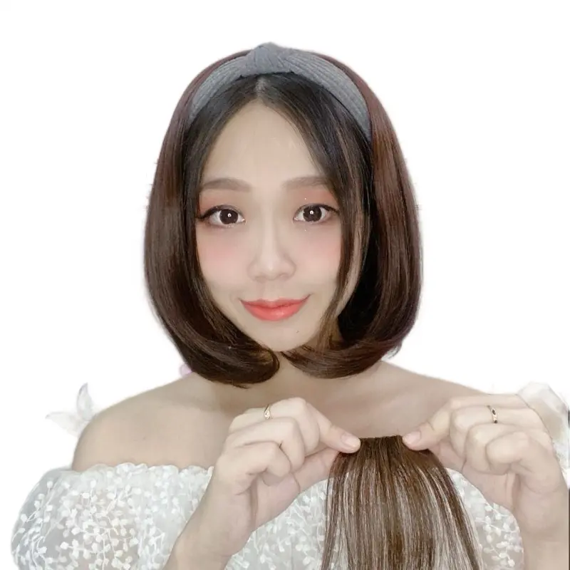 Tóc cài cúp ngắn 35cm, chất liệu sợi tơ mềm mượt giả Wig Women 1