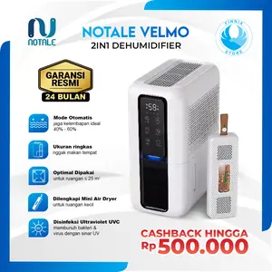 Notale Velmo 2in1 Smart Dehumidifier Humidity Dryer - Serap Kelembapan & Penyaring Udara Multifungsi