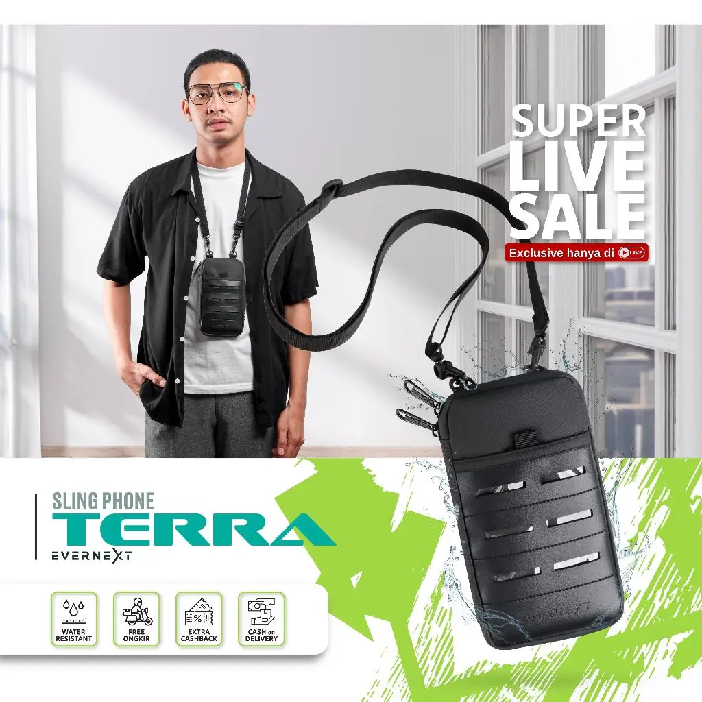 Evernext - Sling Phone Waterproof Terra Sling Pouch Wallet Pria Wanita Hanging Wallet Anti Air Sling Bag HP Distro Terbaru Kulit Selempang