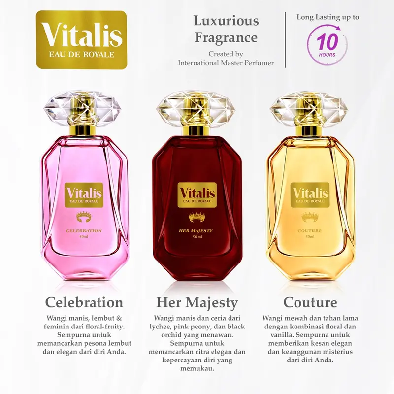Vitalis Eau De Royale Couture 50ml - Parfum Wanita Long Lasting Luxurious Fragrance 2