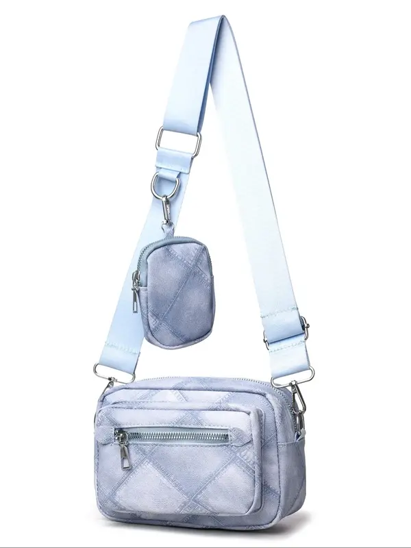 Women's Fashionable Quilted Design Crossbody Bag & Coin Purse, Casual Versatile Shoulder Bag & Coin Purse, Trendy All-match Bag Set for Daily Use 6