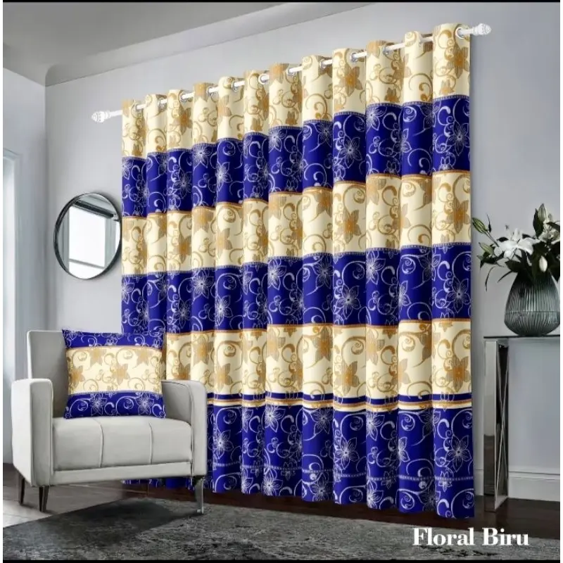 Gorden smokring motif sultan elegan murah 12 Ring/gordyn  smokring 12 Ring Free Tali Bunga Jendela Pintu Curtain gorden  serut 2
