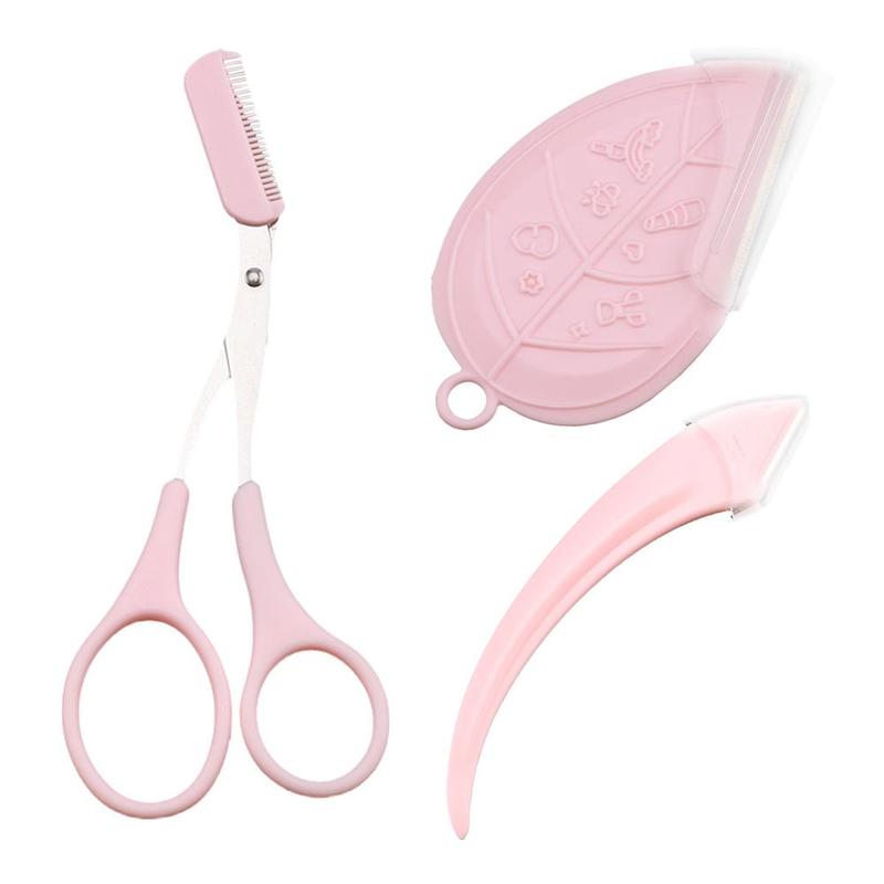 Product Introduction of Buy 1 Get 2 Free Curved Eyebrow Trimmer Facial Eyebrow Scissors With Comb Stainless Steel 33