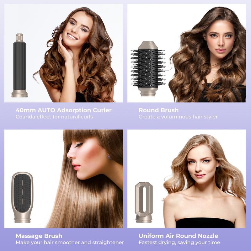 Product Introduction of Automatic suction hot air comb multi-function hair dryer 5-in-1 curling iron straightener Comfort Curler Hair Curler 4