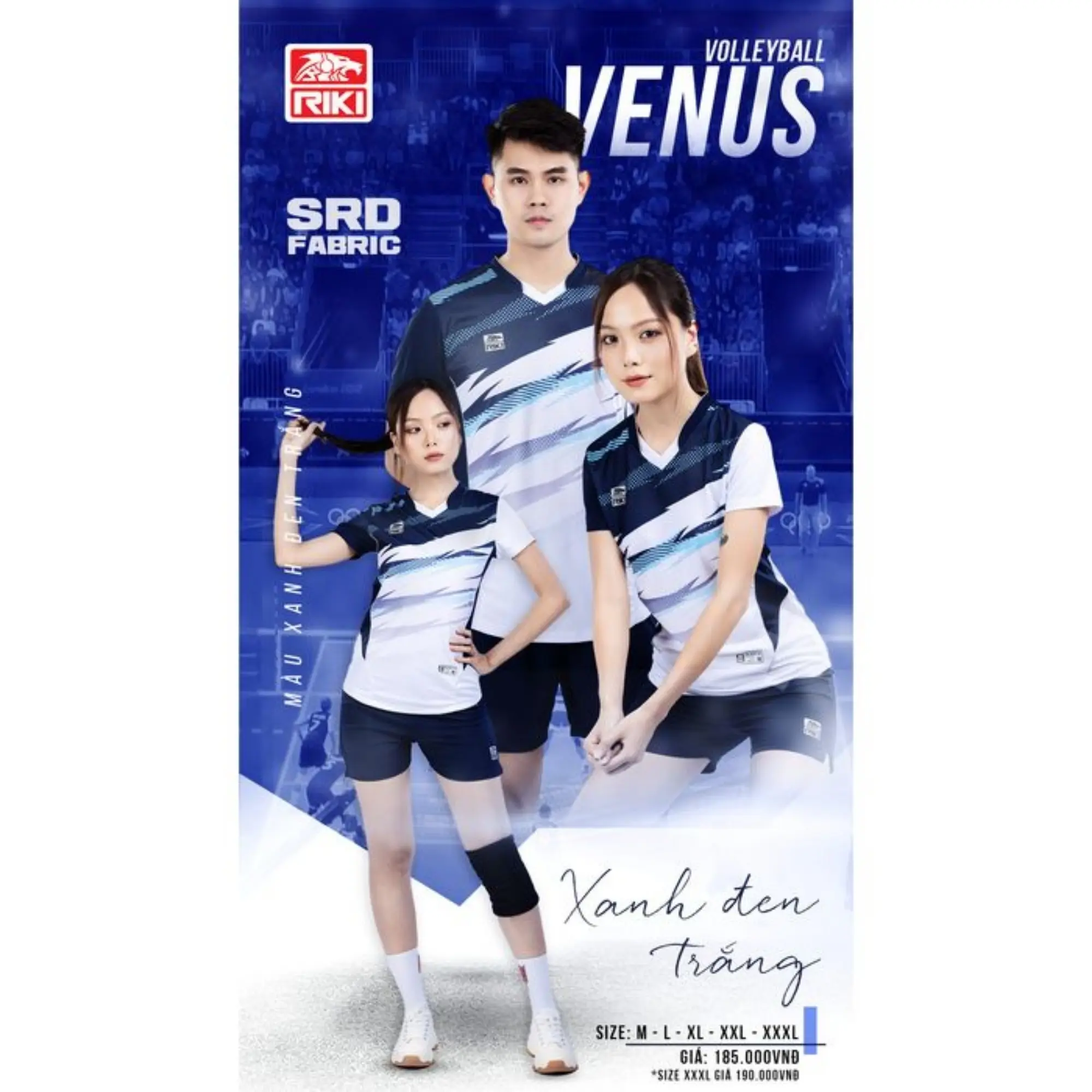 BỘ QUẦN ÁO BÓNG CHUYỀN NAM NỮ RIKI VENUS -SÁNG BỪNG SÂN ĐẤU, TRÌNH DIỄN ĐẲNG CẤP - CHẤT VẢI MỀM MỊN, THOÁG KHÍ, THẤM HÚT TỐT. CHỐNG TIA UV - NHẬN IN TÊN SỐ TỪ MỘT BỘ - JUST BÉO SPORTS Trang Phục Top