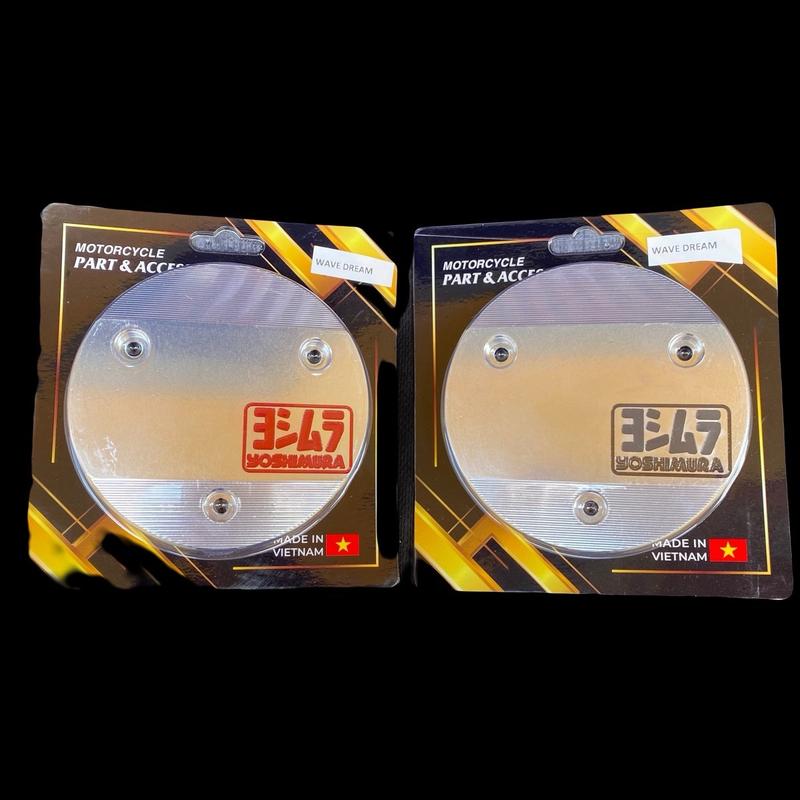 (FULED KHÔNG LẮP ĐƯỢC) Nắp nồi nhôm CNC cho xe Wave nhỏ Dream mẫu chữ Yoshi mura (gắn bên nắp tròn bên nồi) Phụ Kiện Phụ Tùng