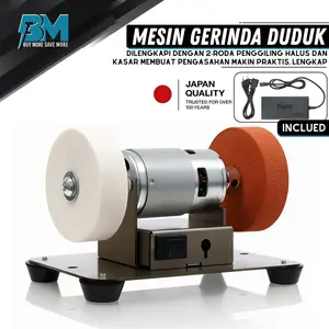 Mini Mesin Gerinda Meja Penggerindaan Kasar dan Halus dengan Roda Gerinda Ganda, Penggerindaan dan Pemolesan Listrik Rumah Tangga 100W