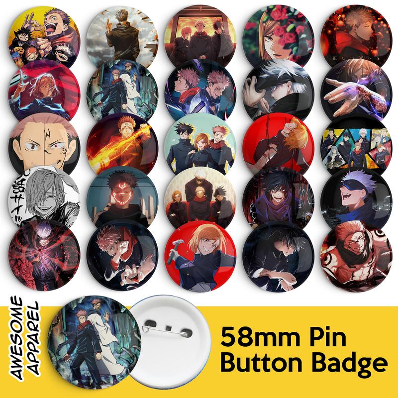 Jujutsu Kaisen Anime Designs 58mm 44mm Button Badge with Pin - TikTok ...