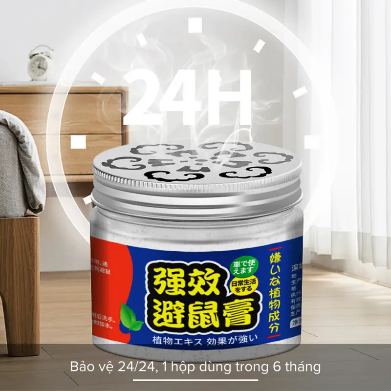 Sáp Đuổi Chuột, Hộp Đuổi Chuột Ô Tô, Chiết Xuất Thực Vật Long Não, Tinh Dầu Ớt, Bạc Hà 6