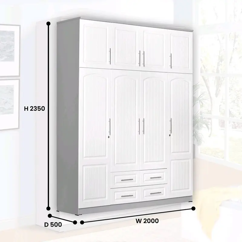 Offo Living - Lemari Pakaian 4 Pintu LPXD - Lemari Pakaian Lipat - Lemari Pakaian LPXD 2