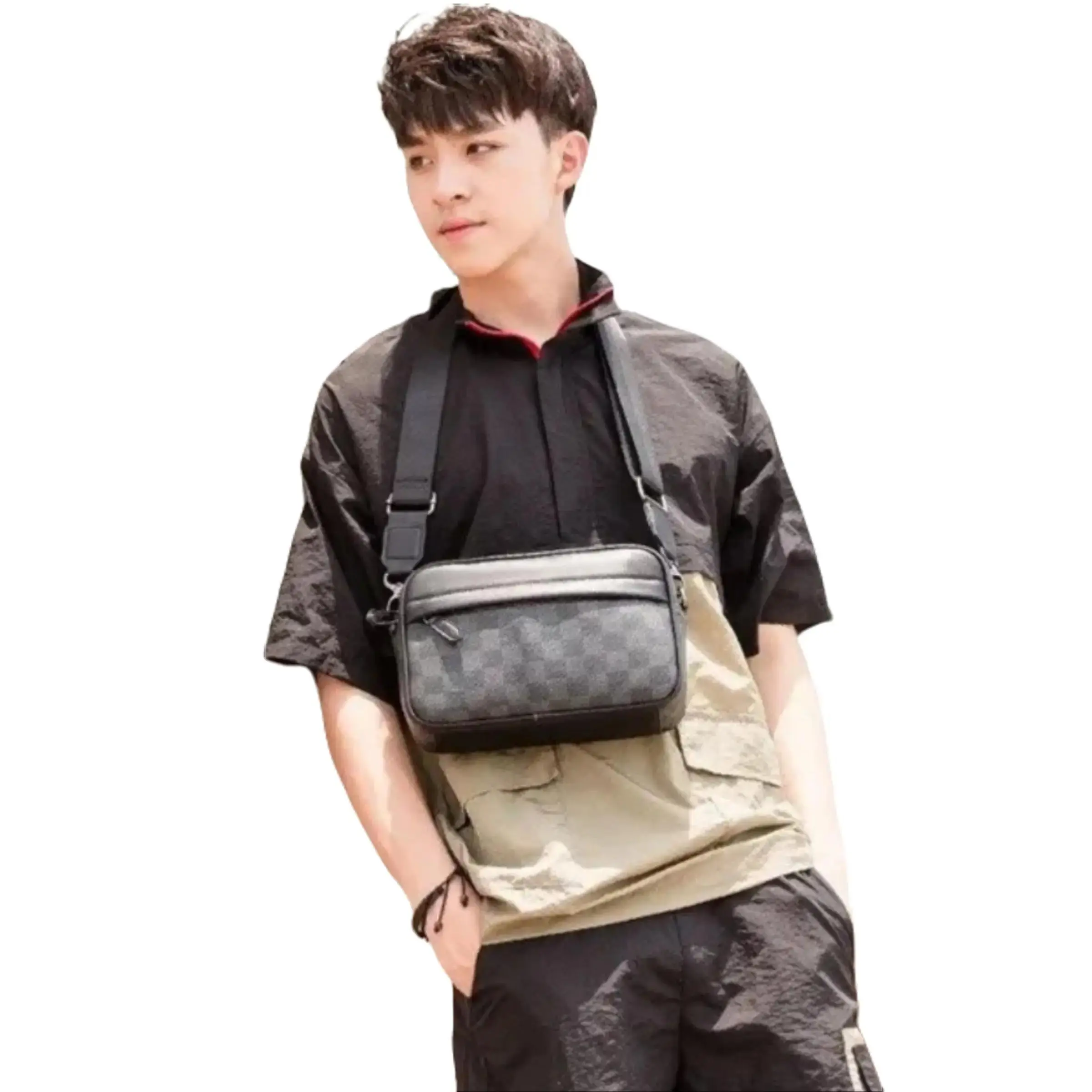 Túi đeo chéo da caro kiểu ngang dành cho nam và nữ phong cách unisex thích hợp đi chơi , picnic Bag Đeo Vai