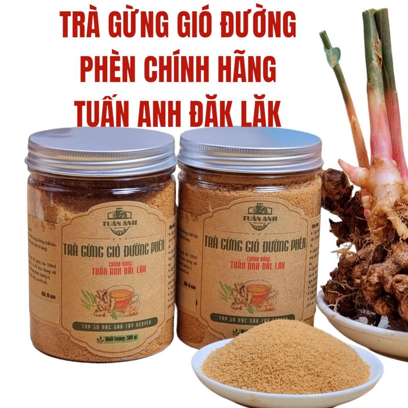 1KG 2 HỦ TRÀ GỪNG GIÓ  Nguyên Chất Đường Phèn( Gừng Rừng Tây Nguyên) CHÍNH HÃNG Tuấn Anh Đăk Lăk Nước Trà Tea