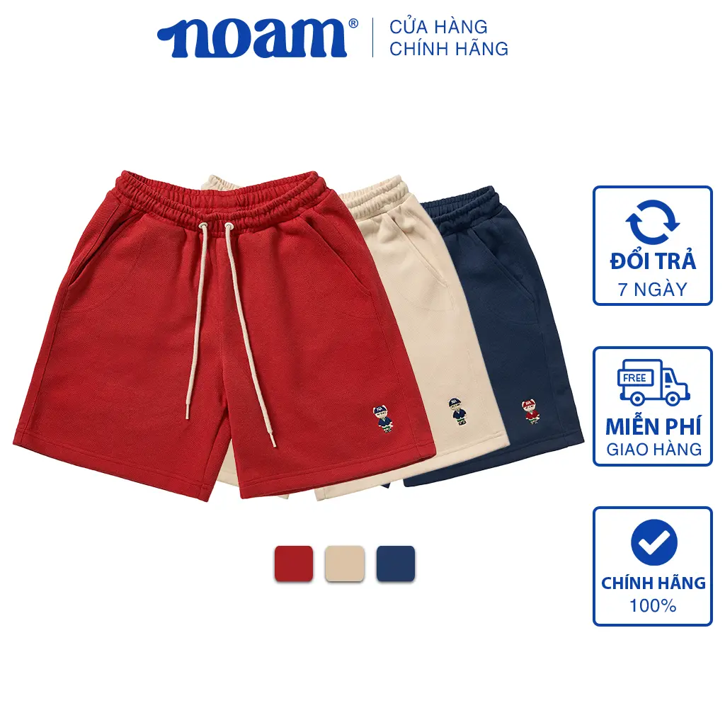 Quần Short Unisex NOAM Original Fox - Nude/ Xanh Navy/ Đỏ