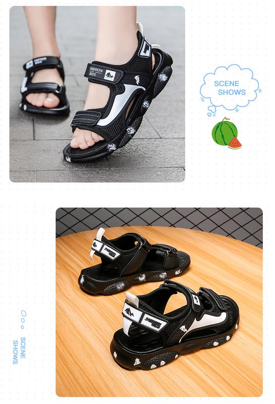 Product Introduction of รองเท้าแตะเด็กผู้ชาย ฤดูร้อน 2024 ใหม่ สไตล์กีฬา กันลื่น เหมาะสำหรับชายหาด รองเท้า รองเท้าแตะพื้นนุ่มสำหรับเด็กชาย เด็กกลางและใหญ่ 3