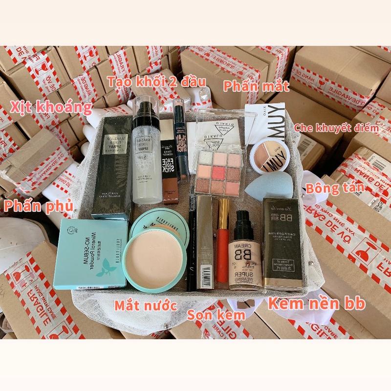 [Bán Chạy-149] Bộ trang điểm cá nhân có xịt khoáng, kem nền bb, phấn phur, tạo khối,... Son Kem Mỹ Phẩm Cosmetic Phấn Phủ Son Mascara Kem Lót