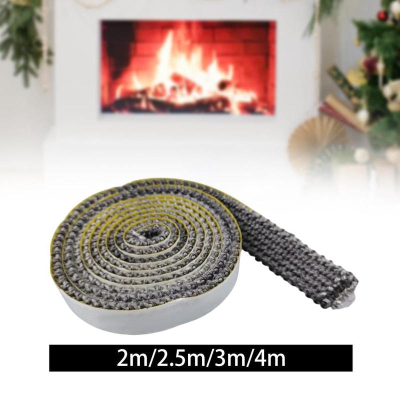Fireplace Tape Seal High Temperature Resistance Wood Stoves Gasket Sticky Fiberglass Rope for Window Glass Chimney Fireplace 2