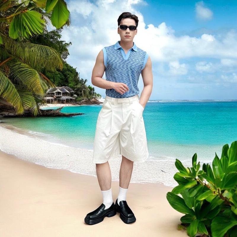 Áo thun polo sát nách cho mùa hè mát mẻ [Mã 129] Menswear Nam Có Cổ 6