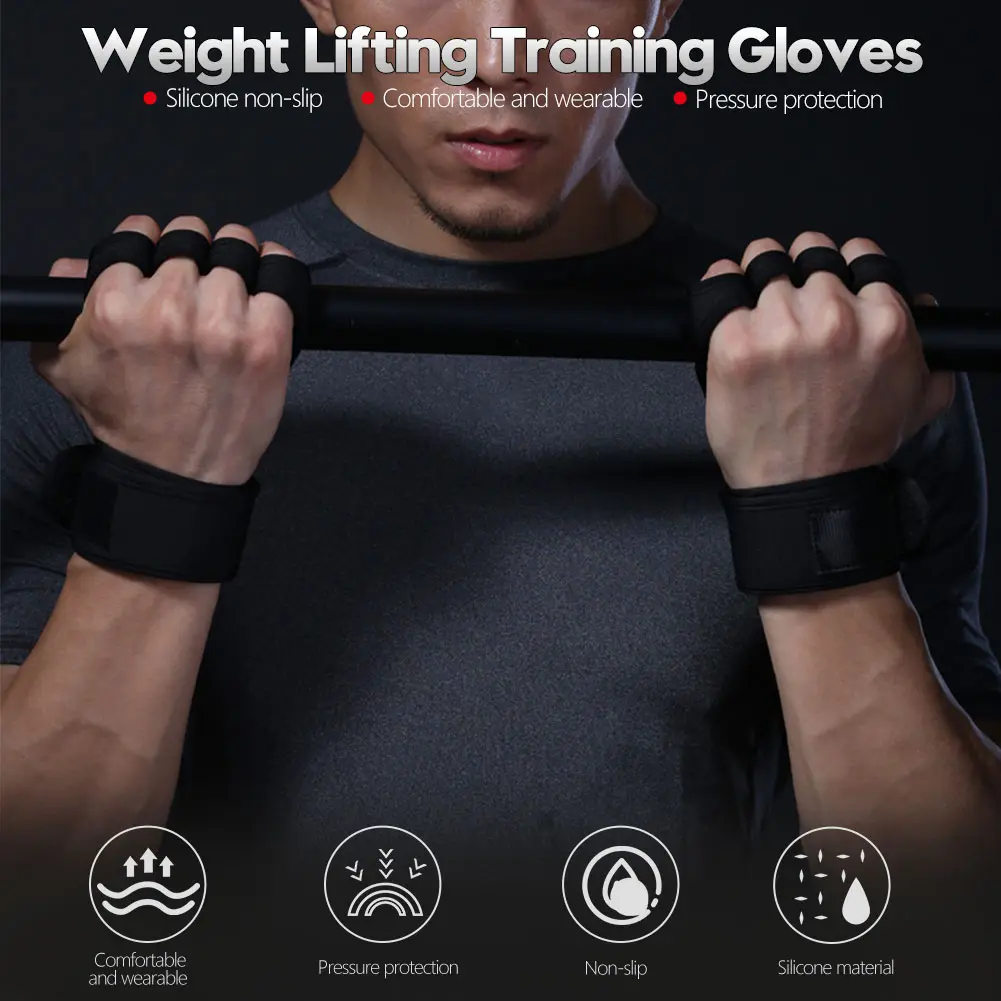 Weight Lifting Training Gloves for Women Men Fitness Sports Body Building Gymnastics Grips Gym Hand Palm Wrist Protector Gloves #432399