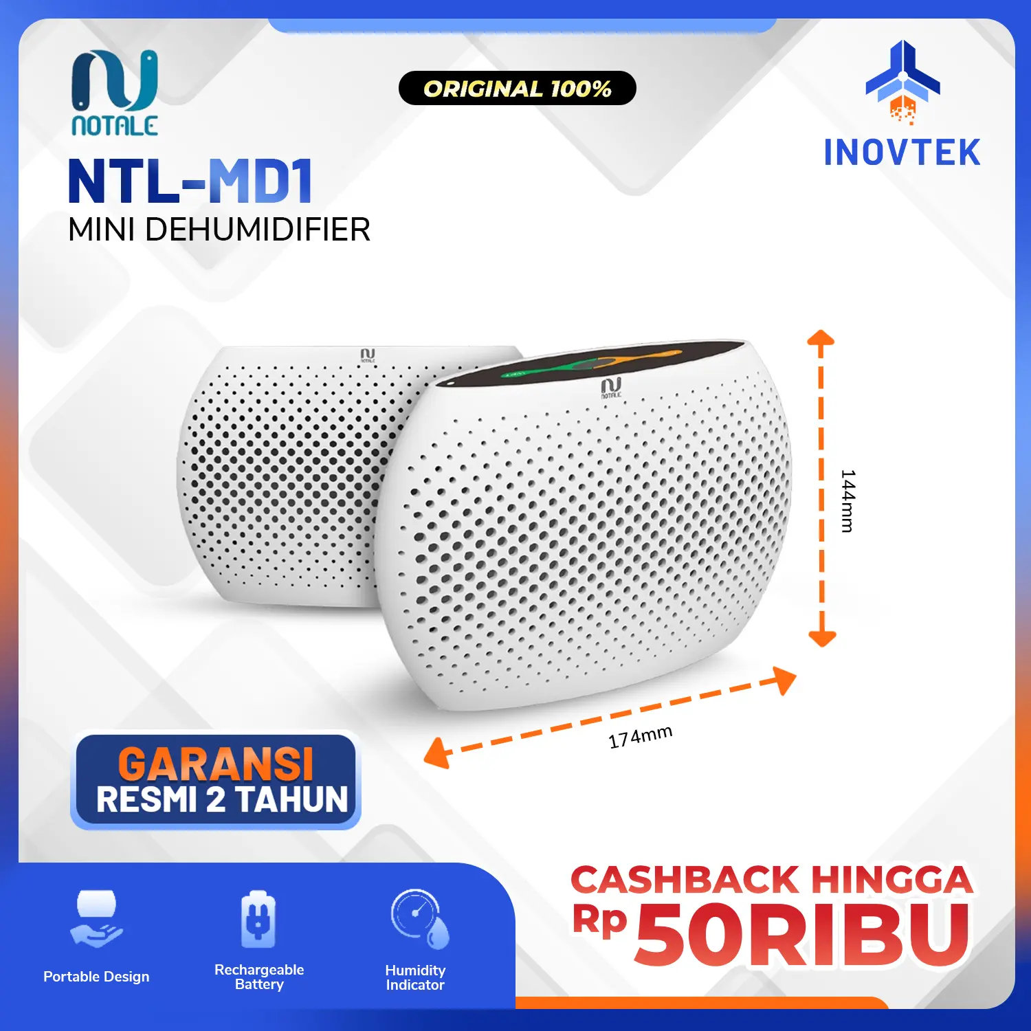 Notale Mini Dehumidifier Air Dryer - Penyerap Kelembapan Udara