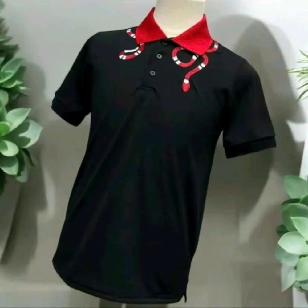 Áo thun nam polo thiêu rắn mới trẻ trung sang trọng lịch lãm