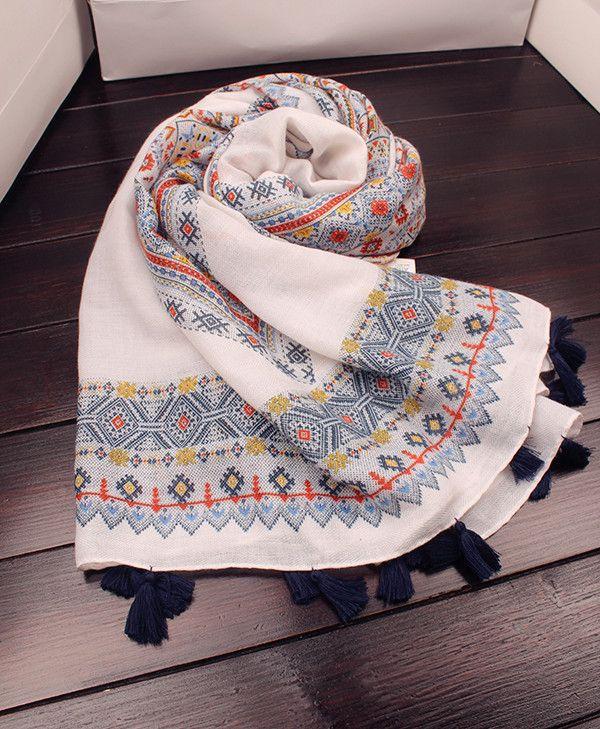Product Introduction of Khăn Quàng cổ Quàng Cổ Dài, Dành Cho Nữ, In Họa Tiết Bohemian, Chất Liệu Vải Lanh Và Cotton Mềm Mại, Thiết Kế Lưới Kim Cương, Thích Hợp Che Nắng, Hàng Mới Về Từ Hàn Quốc, Khăn Choàng Hoa Tulip Women 8