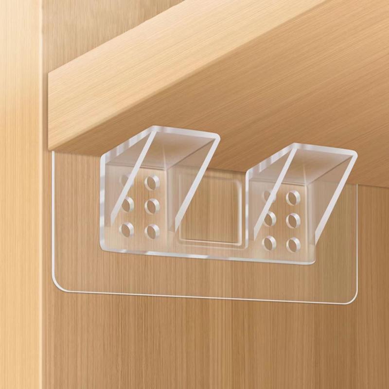 SET 5 Miếng Dán Chốt Đỡ Kệ, Phân Tầng Tủ Quần Áo Cao Cấp - Kê Góc Chữ L Đỡ Kệ Gỗ Treo Tường Không Cần Khoan Đục moc treo