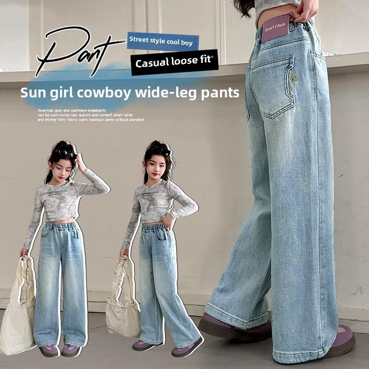 Girls' Spring and Autumn 2025 New Jeans Rear Gap Bag Embroidered ...