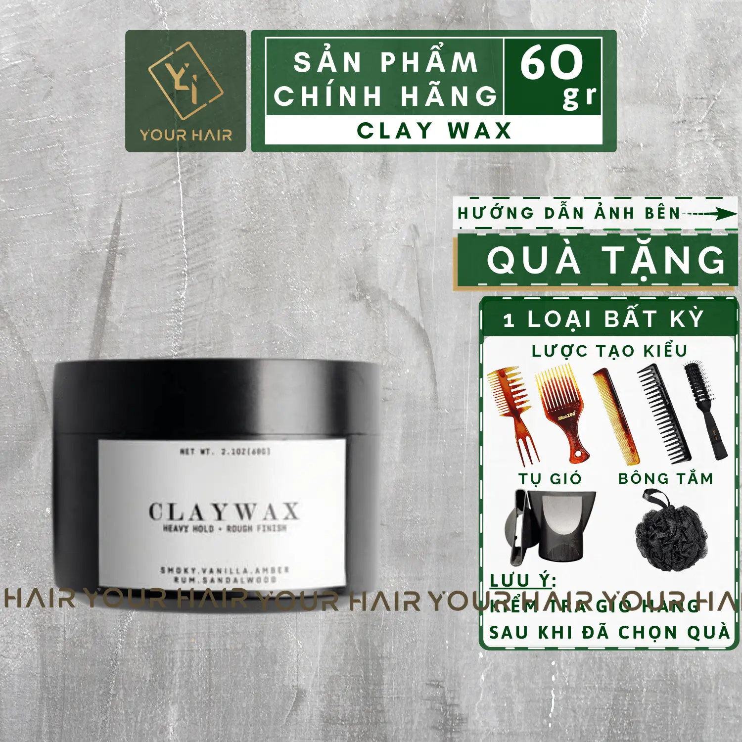 Sáp vuốt tóc Rusty Lab Clay Wax - 60g