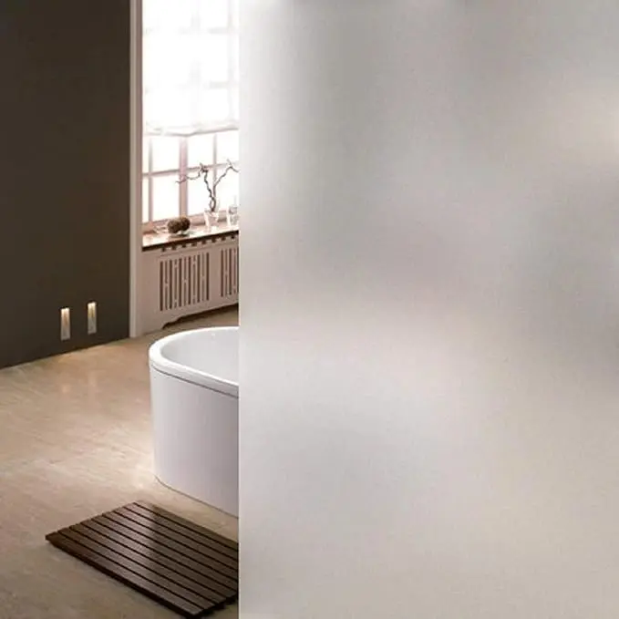 (45cm*200cm) GS Etched Privacy Window Film Frosted Glass Static Cling Non Adhesive Window Frost Film for Home Office