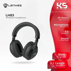 LENYES Headphone LH83 Bluetooth Wireless 5.3 Heavy Bass HiFi Headset with Microphone Earphones Black