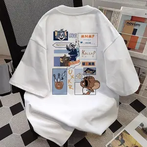 【COD|24s Katun 100%|200g】 - Shirt Tom & Jerry Retro Katun Berkualitas|Kapas Kinetics-New|Kaos|Unisex|Hitam & Putih|Regular|Cotton Combed 24s| Lengan PendekKatun Polos|Pria Nyaman keren Soft|baju pasangan