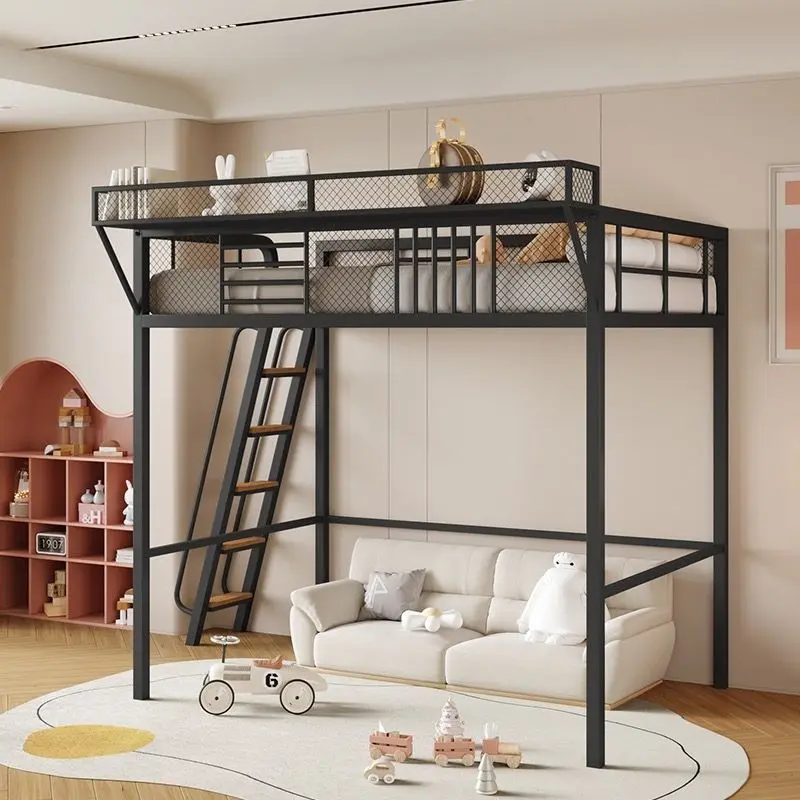 【Sg Sellers】Iron Bed Bunk Bed With Iron Frame Bunk Bed Frame Bunk Beds Loft Beds Bunk Bed With Raised Black Frame Safe And Firm Loft Bunk Bed Apartment Iron Bed Dormitory Bed