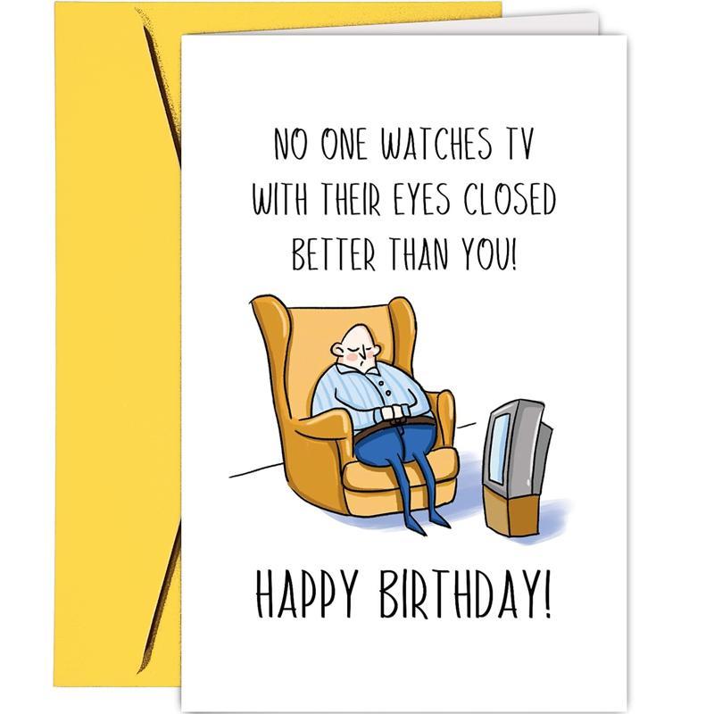 Product Introduction of Men's Birthday Card, 1 Count Funny Cartoon Graphic Birthday Gift Card For Dad Husband Grandpa, Office Stationery & Supplies 0
