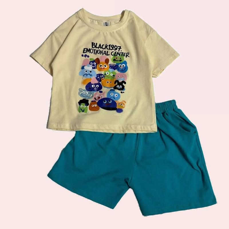 [9-70kg] Bộ cộc tay gia đình HOẠT HÌNH đáng yêu, bộ cotton bố, mẹ, bé trai, bé gái đều mặc được hottrend mịn mát 2023, bộ quần áo gia đình, của con từ 12kg đến 37kg, của bố mẹ từ 40g-60kg