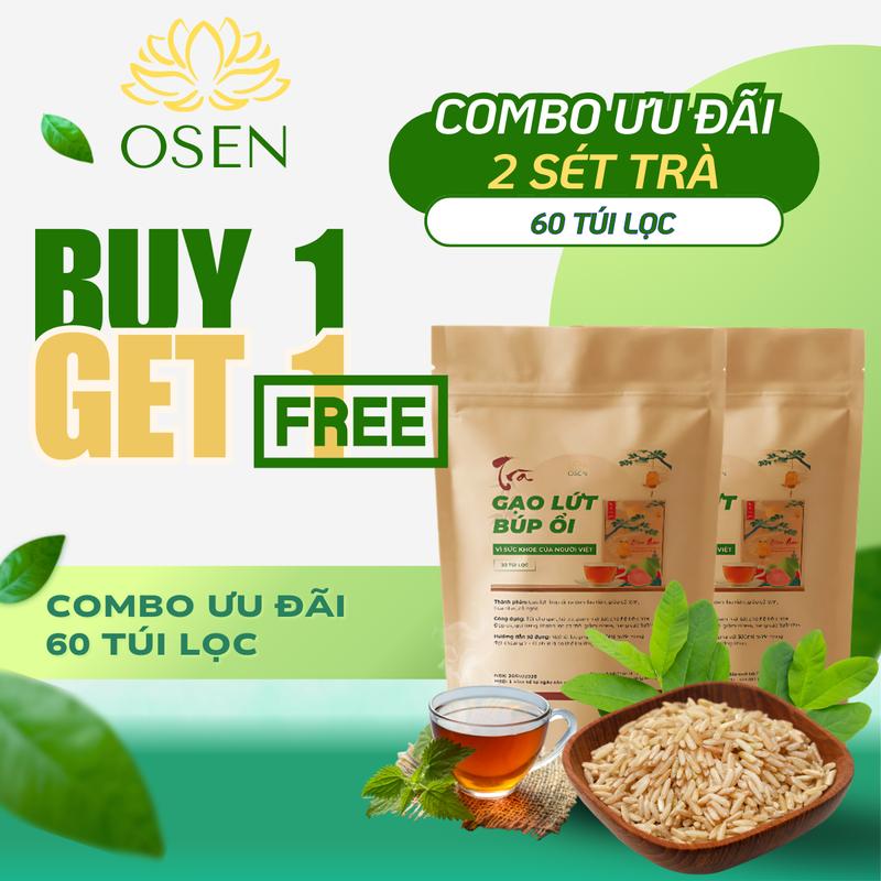 Combo 60 Túi Lọc Lá Ổi Gạo Lứt 5 Vị Thảo Mộc [ Lá Ổi - Gạo Lứt - Giào Cổ Làm - Hoa Nhài - Cỏ Ngọt ] 1
