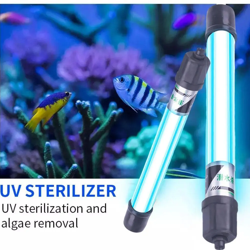 Đèn Khử Trùng UV Bể Cá, 1 cái, cho nước ao cá, đèn khử trùng lặn tảo, đèn sạch bể cá, cho bể cá Thủy Sinh