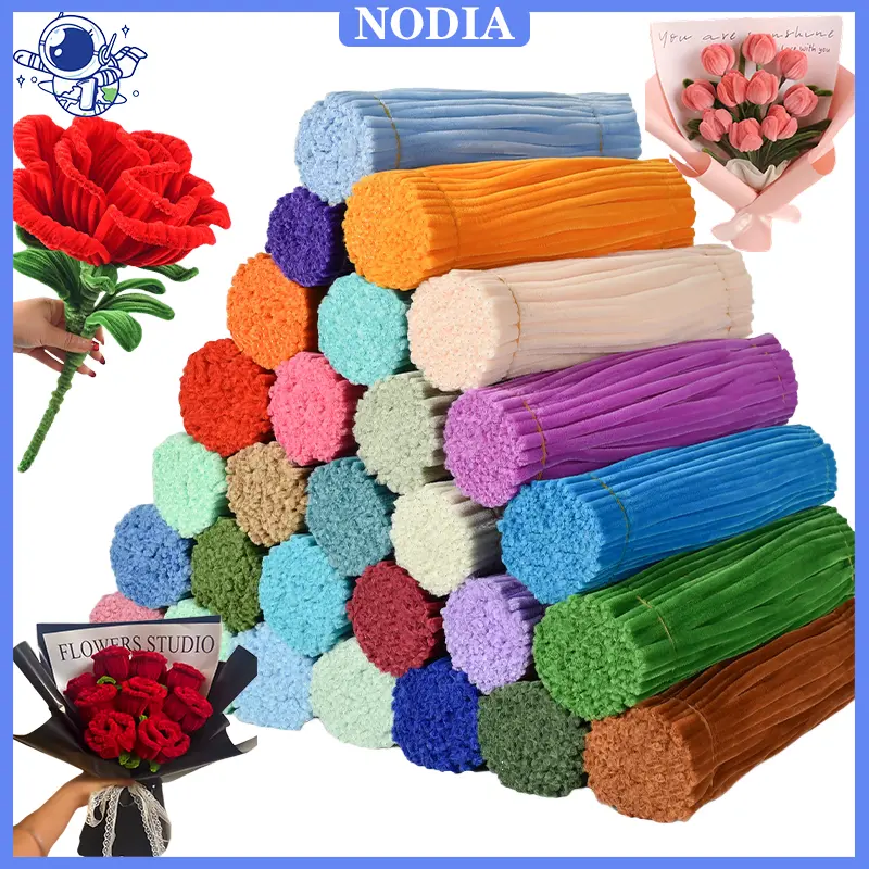 Nodia Toys 100Pcs DIY Kawat Bulu Set Pipe Cleaner Macaron