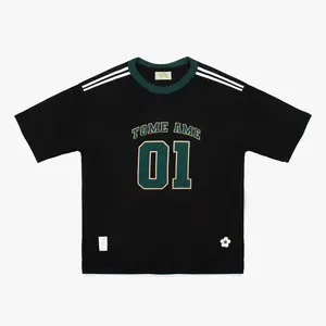 Tome Ame -  Ichi Jersey Tee Black Combed Oversize Kaos