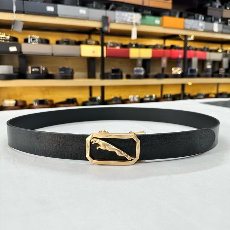 Thắt lưng nam da Trâu nguyên khối khóa tự động kiểu con Báo cá tính mạnh mẽ 3.5cm