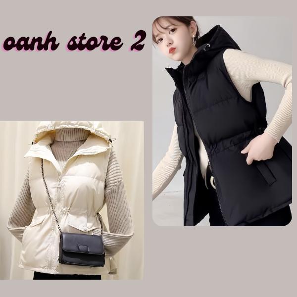 Áo phao gile có mũ rút dây eo chất phao dày dặn - áo phao gile rút eo phong cách hàn quốc 10. Nữ Jacket