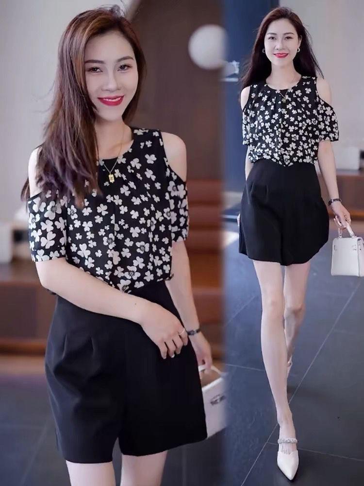 Product Introduction of Áo Voan Hoa, Dành Cho Nữ, Bộ Sưu Tập Mùa Hè 2024, Hàng Mới Về, Thời Trang Và Phong Cách, Áo Trễ Vai, Thanh Lịch, Áo Sơ Mi ngắn Tay Hoang Dã 16