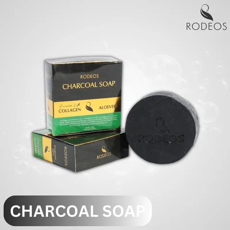 Rodeos Charcoal Soap 80gr - Sabun Pembersih Wajah Pria Original 1