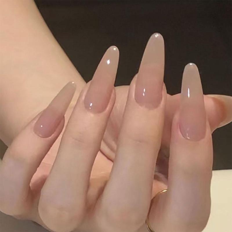 Product Introduction of 24Pcs Fake Nails Set Light Luxury Flashing False Nails French Wearable Nails Removable False Nails 20